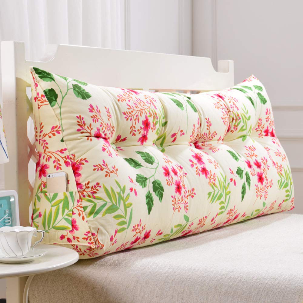 Comfortable Headboard Reading Pillow - Large Triangular Wedge Cushion with Removable Cover for Sofa, Tatami & Bedside (50x20x120cm) - Perfect for Reading, Relaxing & Lounging in Bed or Living Room