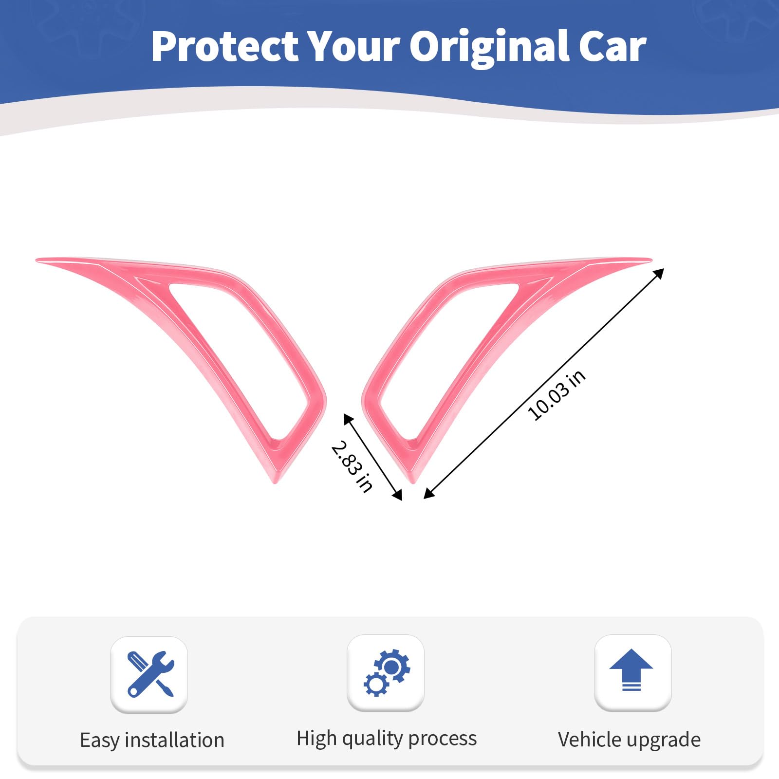Jeep Wrangler JL JLU & Gladiator JT Side Fender Vent Decal Trim Cover - RT-TCZ Pink Exterior Accessories (2018-2024 Models, 2-Piece Set) - Enhance Off-Road Style & Protect Fenders