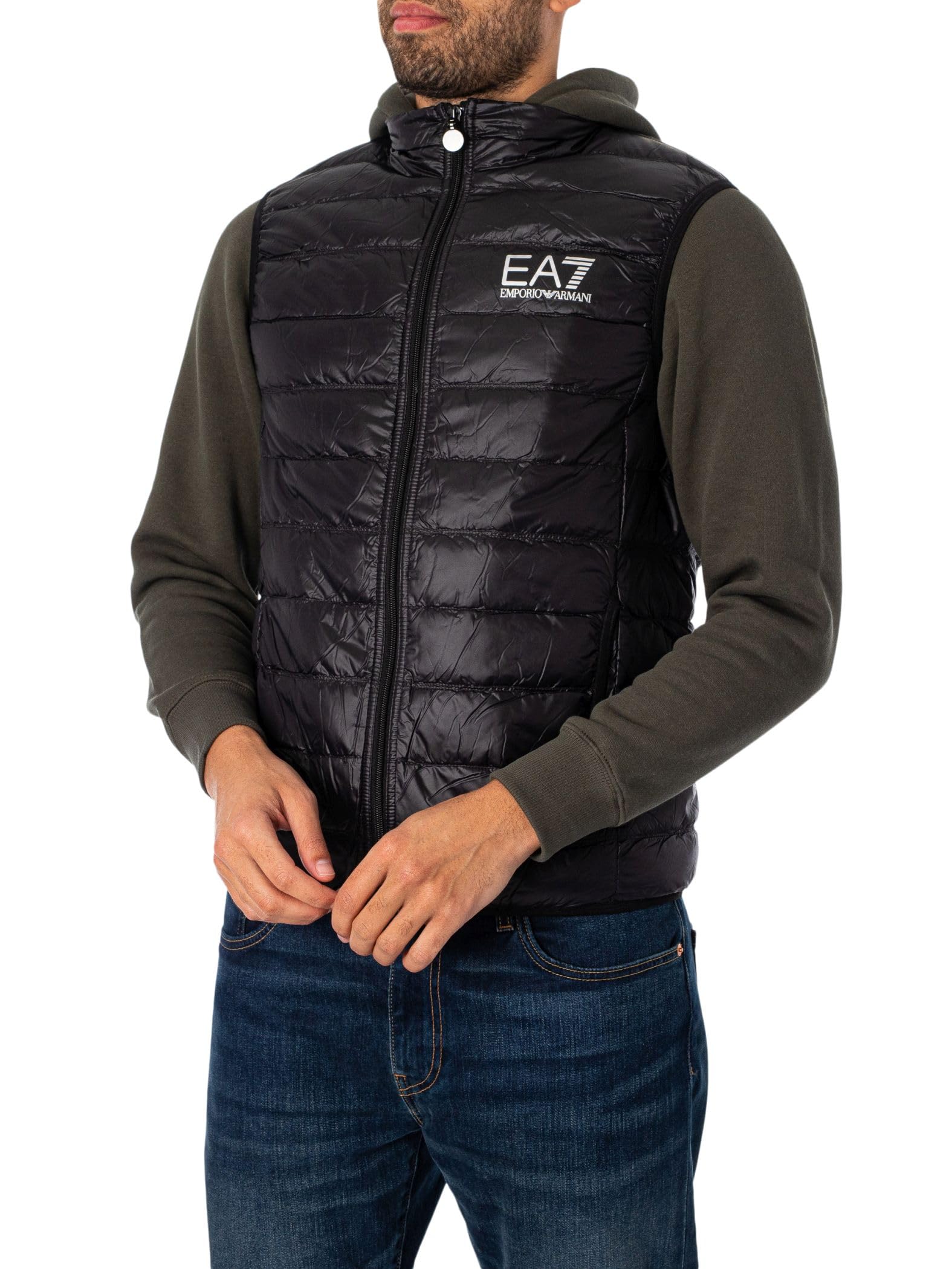 ARMANI EA7 Sleeveless Jacket for Men - Black, XS | Lightweight & Stylish Vest for Gym, Running & Casual Wear