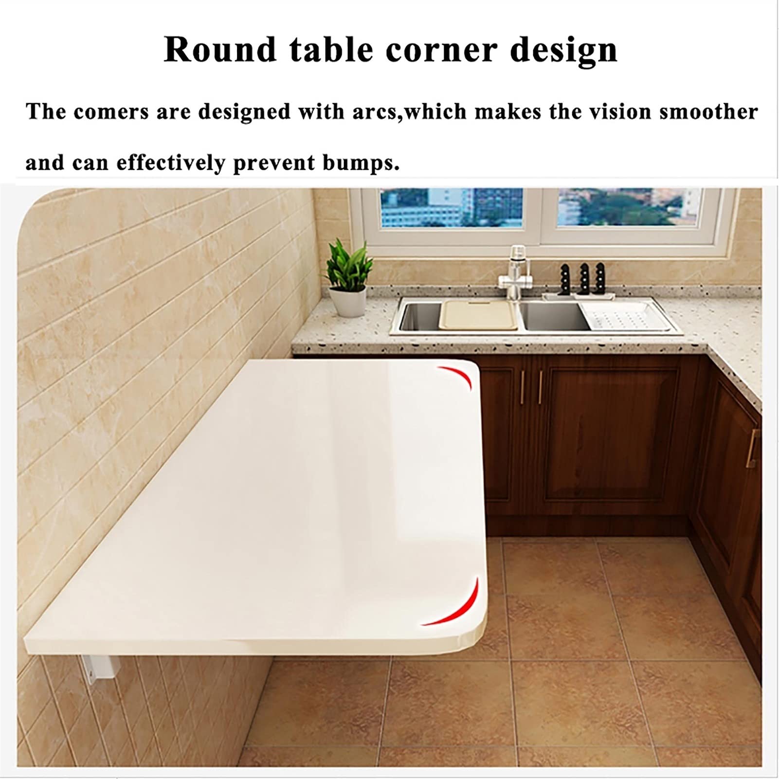 Wall-Mounted Drop Leaf Folding Table - Solid Wood Floating Desk for Laundry Room, Home Bar, Kitchen & Dining Room - Space Saving Wall Mounted Workstation for Small Spaces (Multiple Sizes Available)