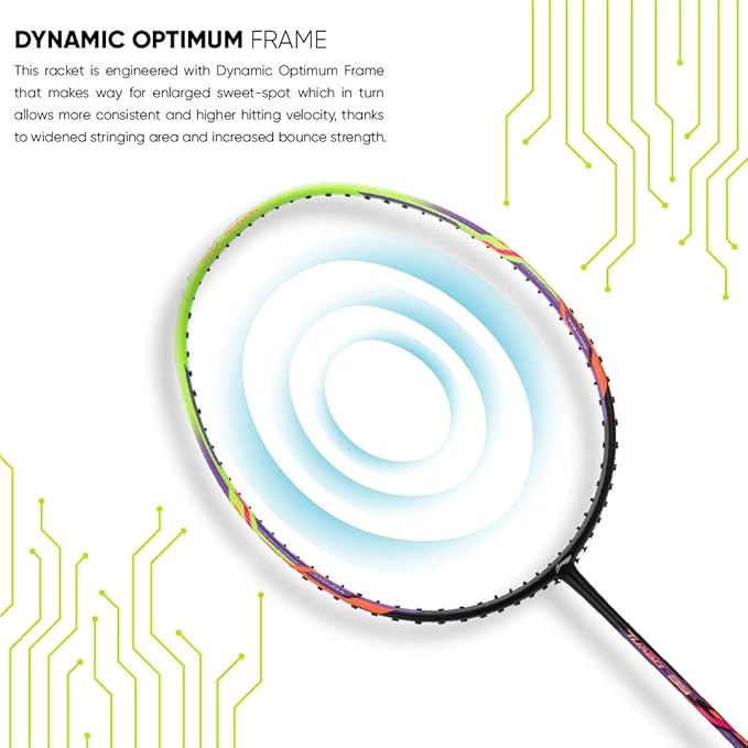 Li Ning Turbo 99 Professional Badminton Racket - Prestrung Carbon Fiber Shuttlecock Racket for Advanced Players | Perfect for Tournaments & Training Sessions