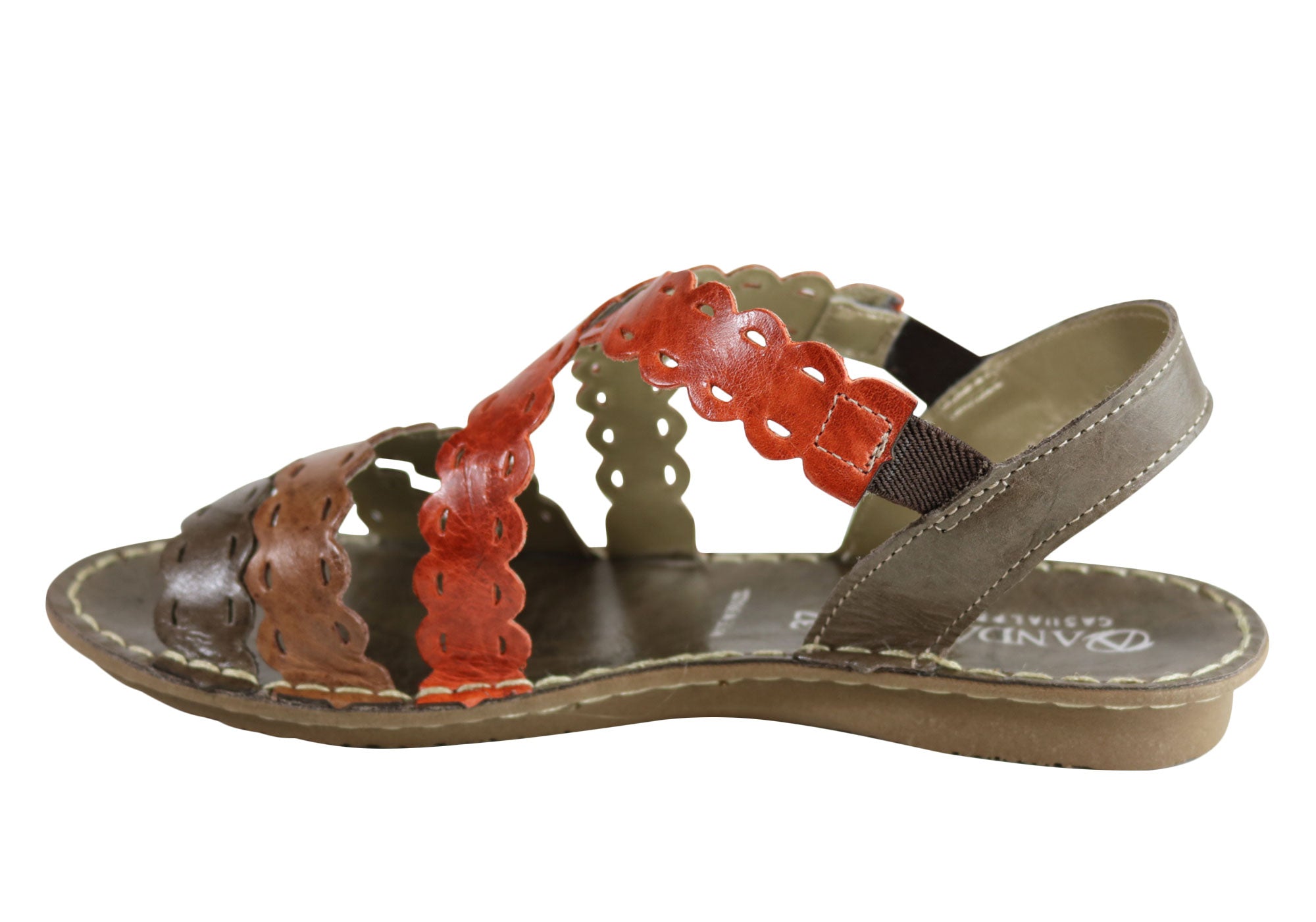 Andacco Cairns Women's Comfortable Flat Leather Sandals - Handmade in Brazil - Perfect for Beach, Vacation & Summer Walking