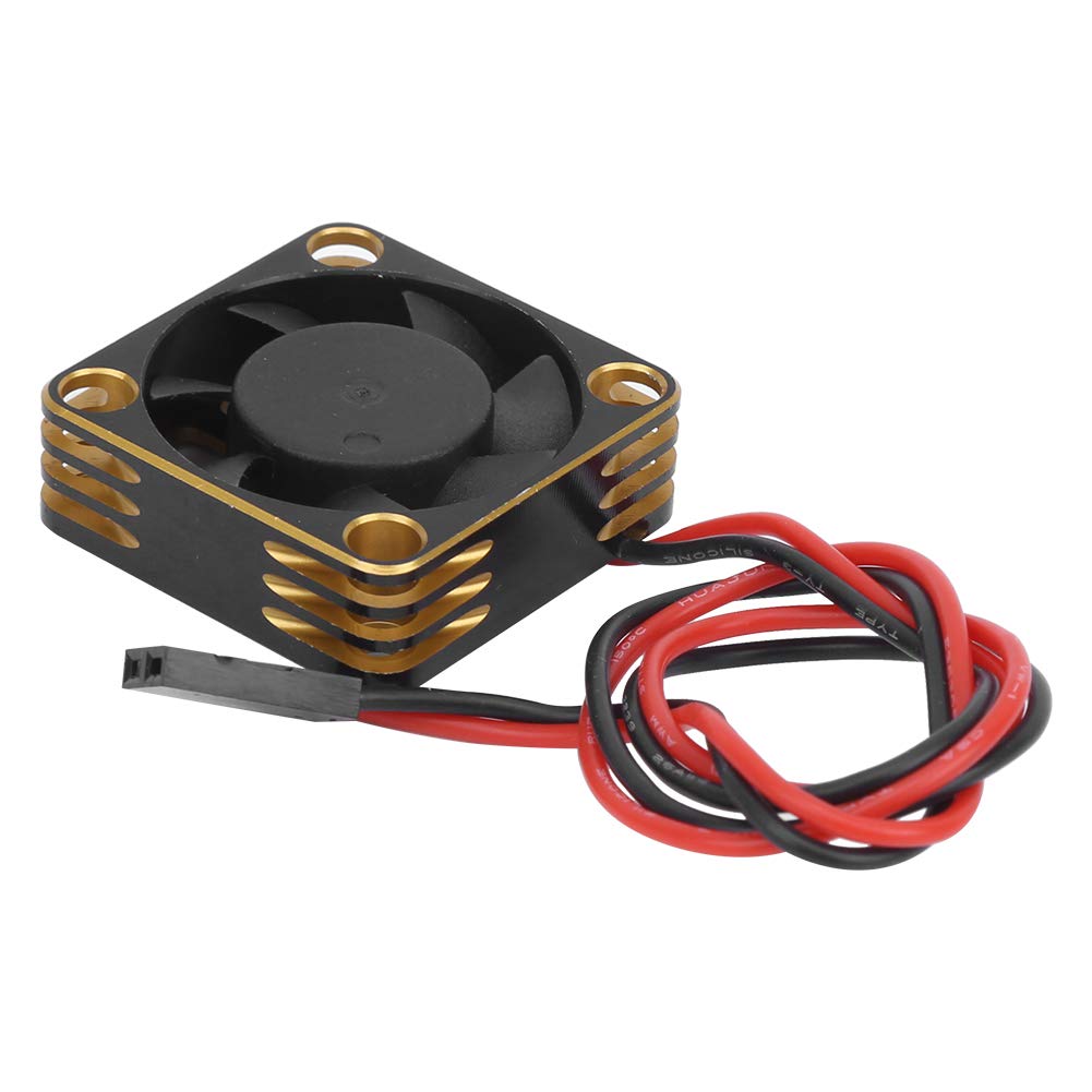 Gerioie 30x30mm Aluminum Brushless Cooling Fan - Durable RC540 Car Parts (Golden) - Perfect for RC Car Cooling & Overheating Protection