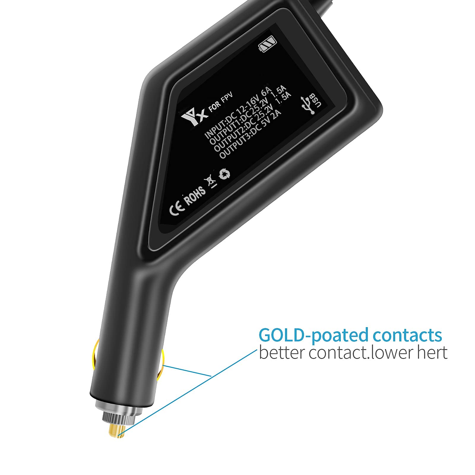 Hanatora 3-in-1 Rapid Charger for DJI FPV Drone & Controller - Dual Battery 12V DC Fast Charging Hub Accessories - Perfect for Travel, Outdoor Adventures & Professional Drone Photography