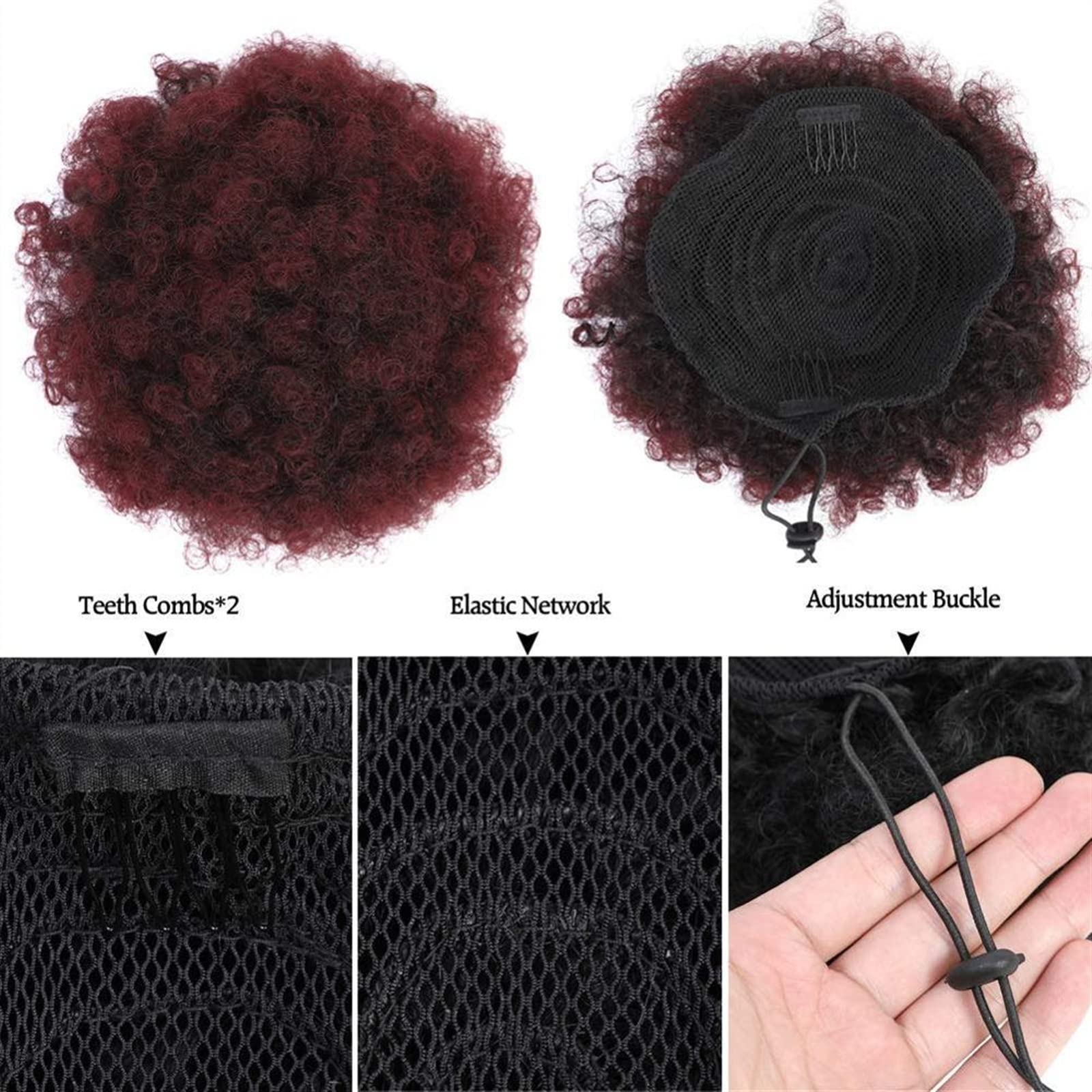 Women's Synthetic Afro Puffs Hair Bun - Drawstring Ponytail & Updo Extension for Short Curly Hair (Color: Q9 33) | Perfect for Daily Wear, Parties & Cosplay