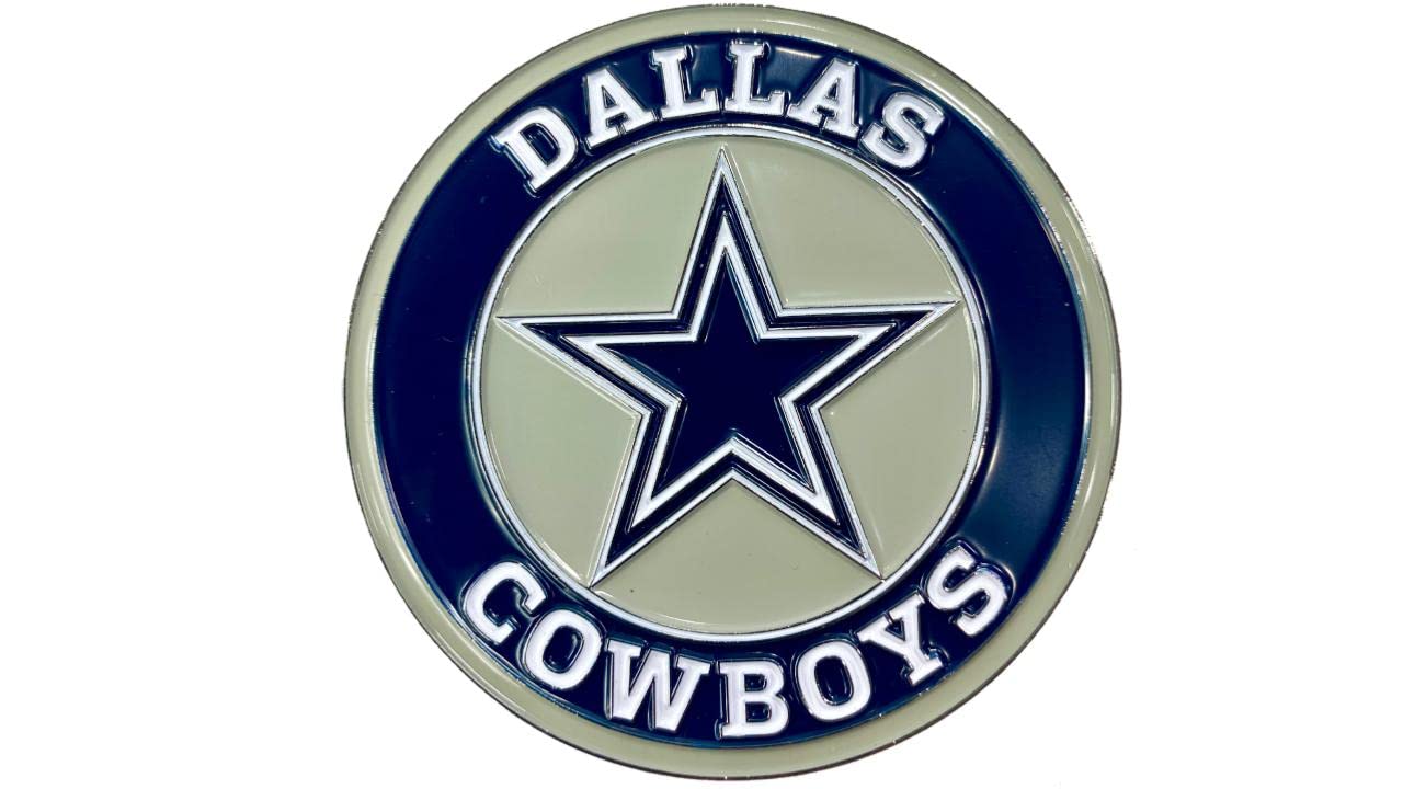 Dallas Cowboys NFL 3D Metal Team Emblem Decal - Weatherproof Indoor/Outdoor Sticker for Cars, Coolers, Lockers & Toolboxes - Easy Peel & Stick Application - Perfect Football Fan Gift for Game Day, Tailgating & Home Decor