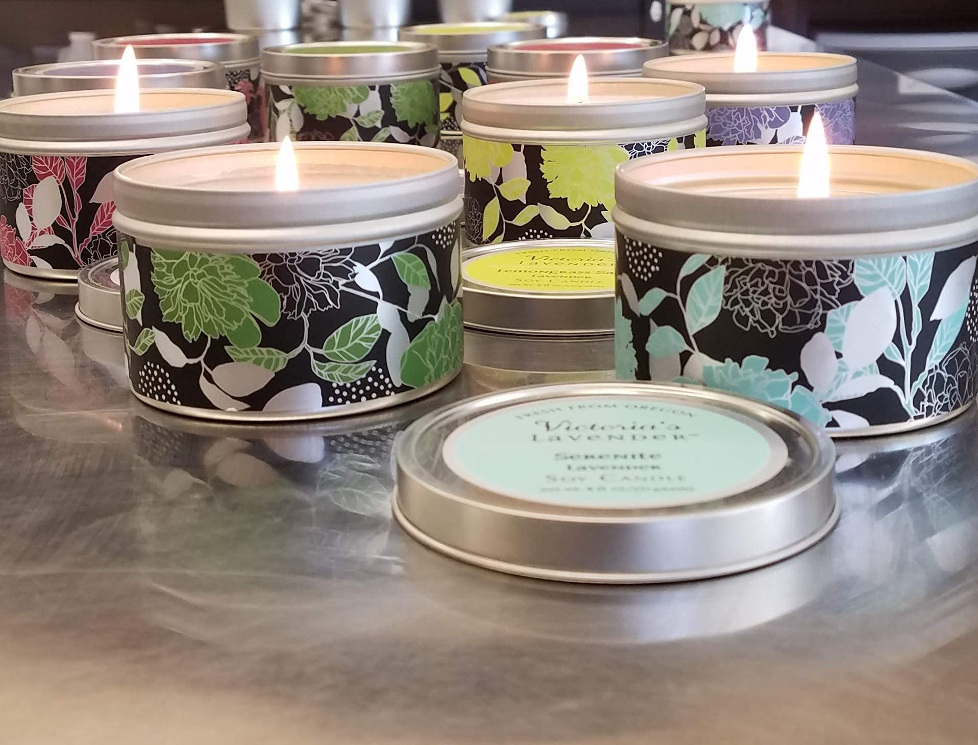 Lavender Scented Candles 8oz - Soy Wax Aromatherapy for Home Relaxation & Romantic Ambiance
