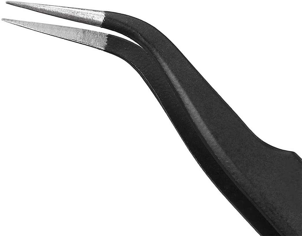 Professional ESD-15 Anti-Static Precision Tweezers - 120mm Stainless Steel Craft Tweezers for Jewelry Making, Electronics Repair & PCB Work - Perfect for Watch Repair, Soldering & Micro Assembly