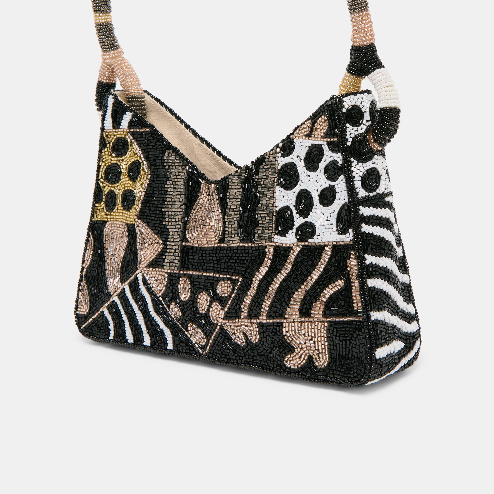 Amelia Beaded Shoulder Bag - Dark Multi Color Crossbody Purse for Women, Perfect for Work, Travel, and Evening Events
