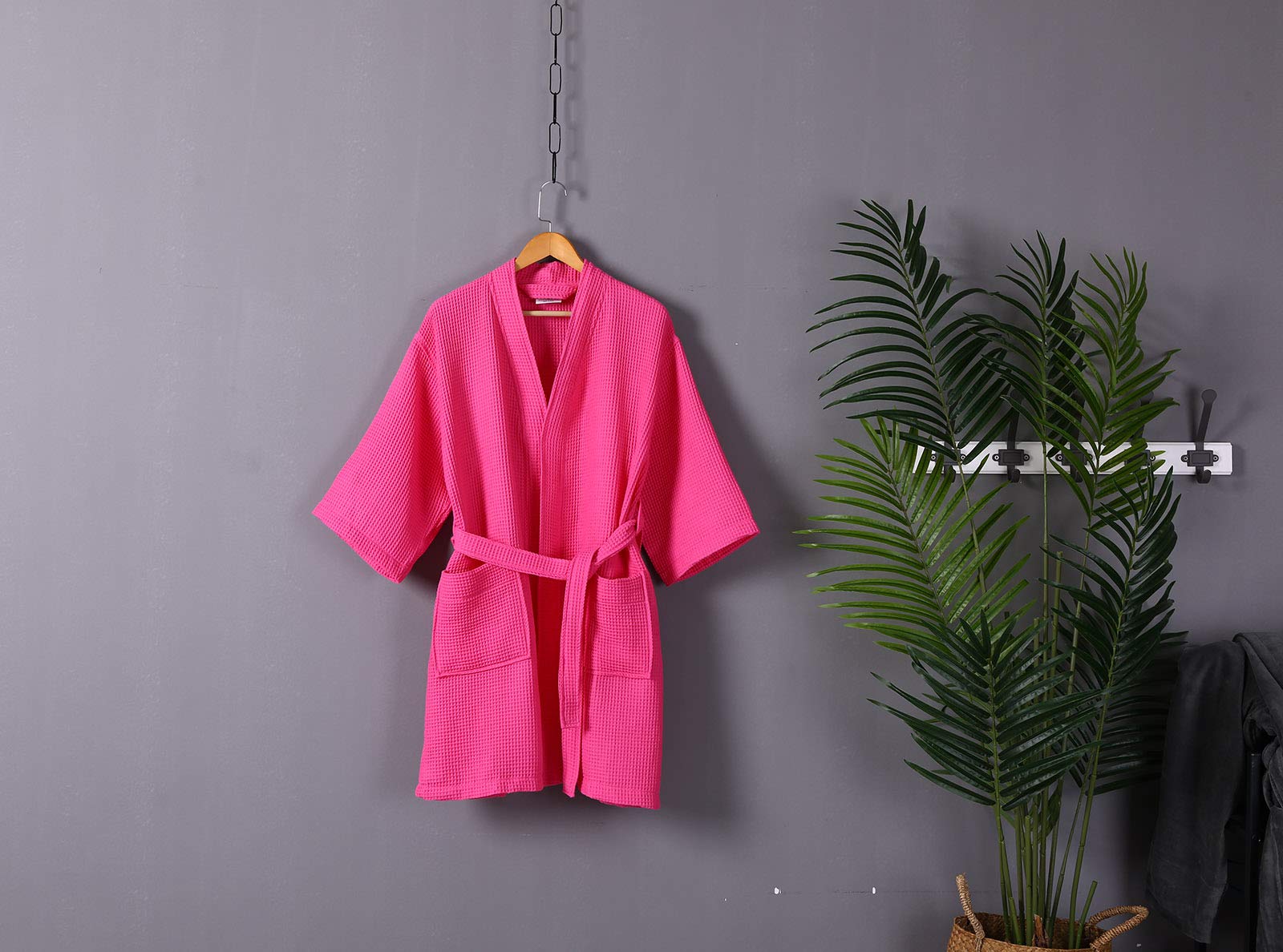 Women's Short Waffle Kimono Robe - Lightweight Cotton Blend Spa Bathrobe for Lounge & Relaxation | Perfect for Home, Vacation and Gift Giving