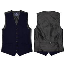 LA Smith Plain Country Waistcoats for Men - Classic Casual Vest with Adjustable Straps - Perfect for Western Wear, Cowboy Costumes & Country Weddings