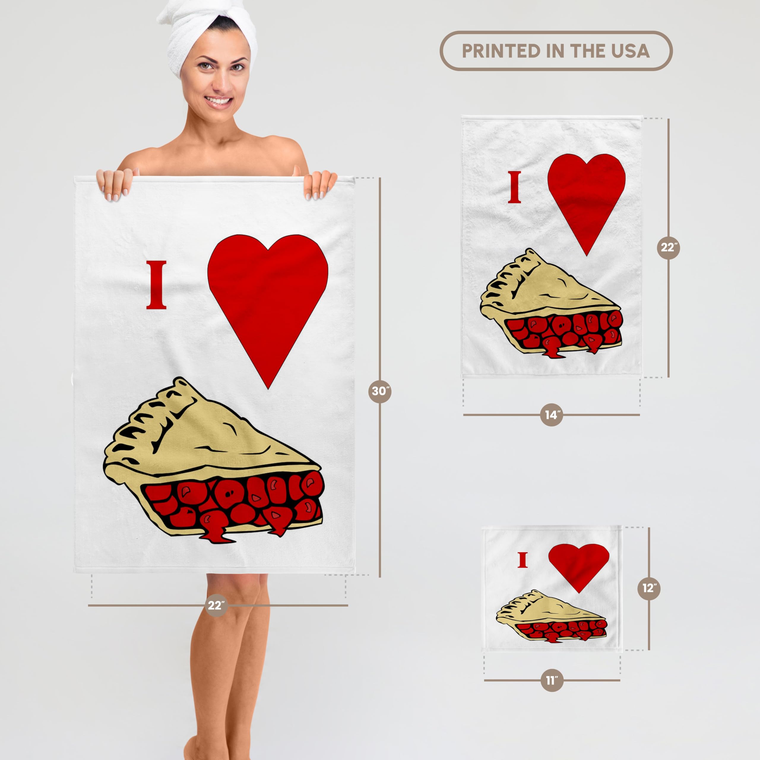 3D Rose Love Cherry Pie Kitchen Towel - 15