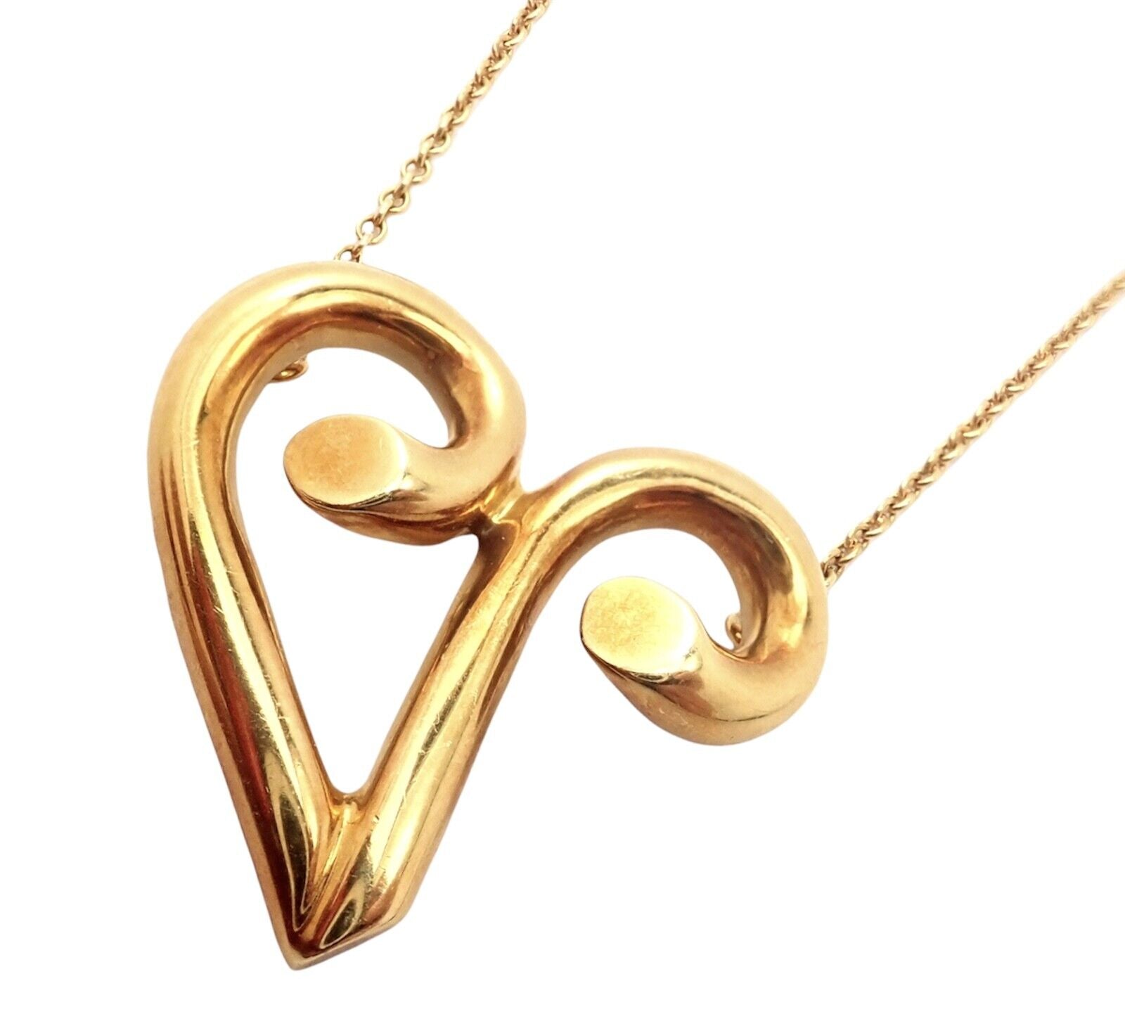 Tiffany & Co Picasso 18k Yellow Gold Large Zodiac Aries Pendant Necklace for Women - Luxury Astrology Jewelry Gift for Birthday, Anniversary & Special Occasions
