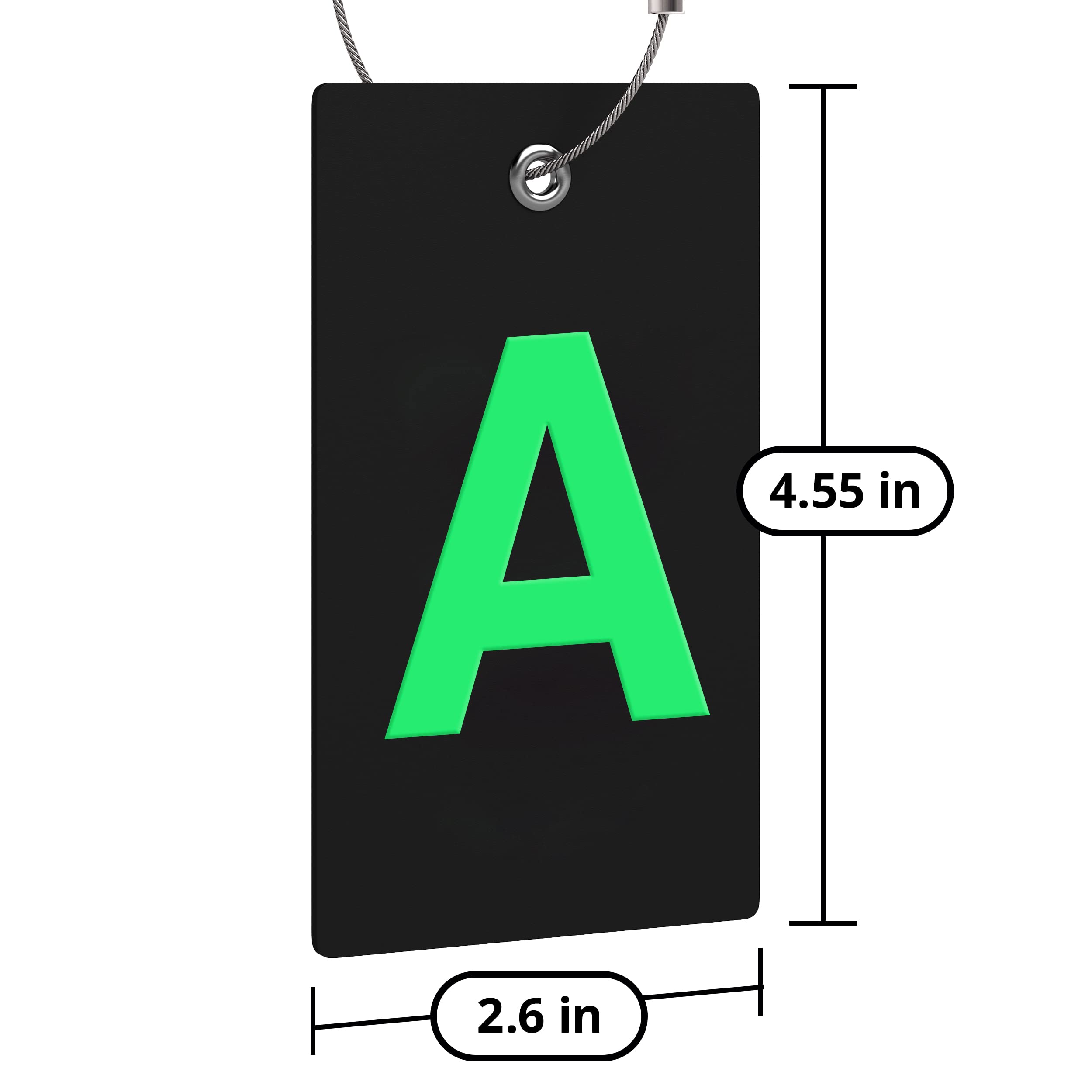 Custom Initial Luggage Tag - Flexible Personalized Bag Tag with Stainless Steel Loop for Travel, Suitcases & Backpacks