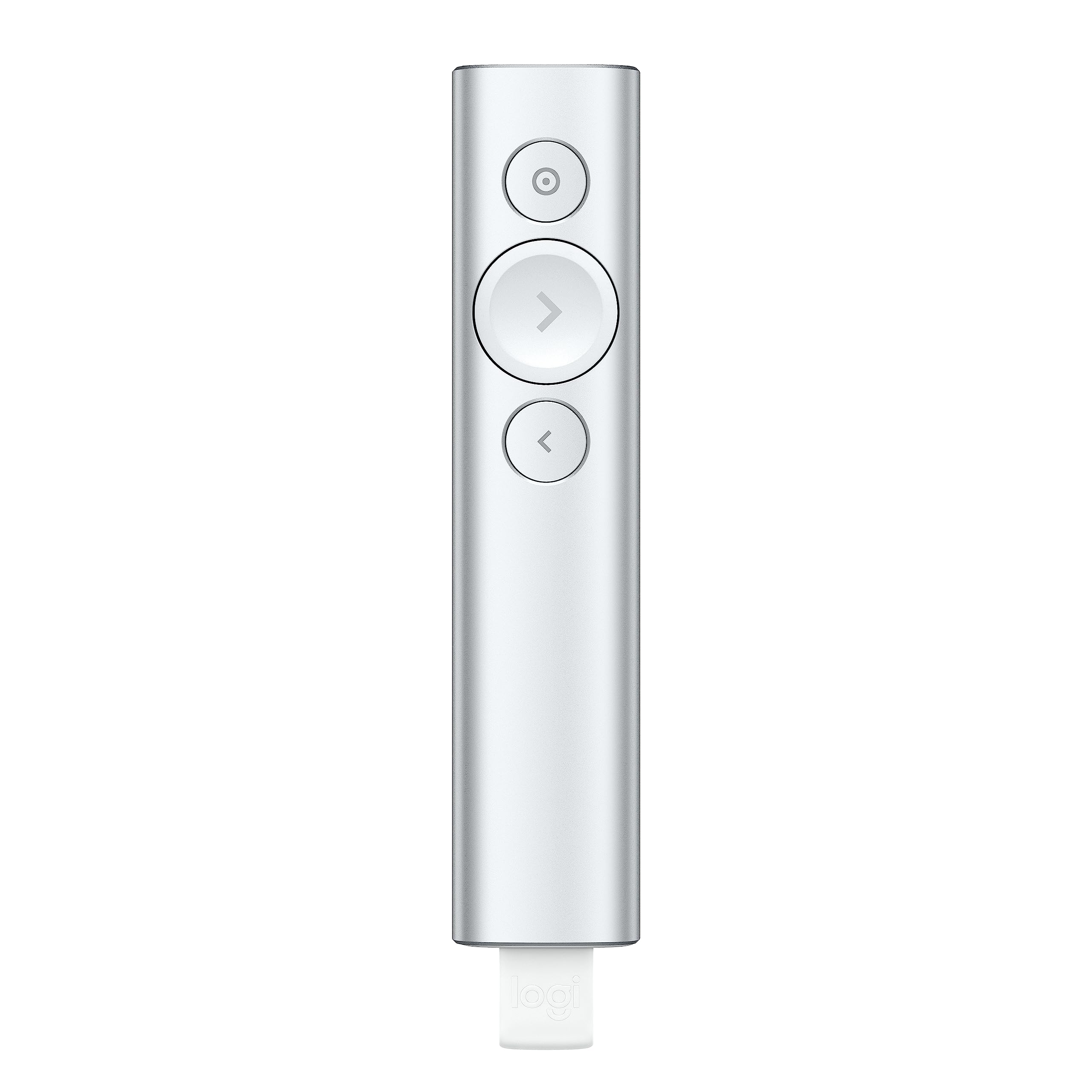 Logitech Spotlight Wireless Presentation Remote - Bluetooth Clicker with Laser Pointer, Digital Highlighting, 30m Range & Fast Charging | Perfect for Business Meetings, Classroom Teaching & Conference Presentations (Silver)