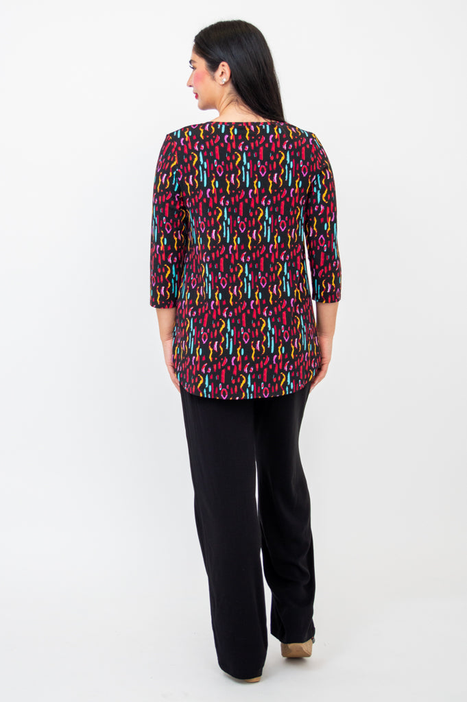 Jazz 3/4 Sleeve Top for Women - Soft Bamboo Fabric Conga Dance Shirt - Perfect for Latin Dance, Salsa, and Performance Wear