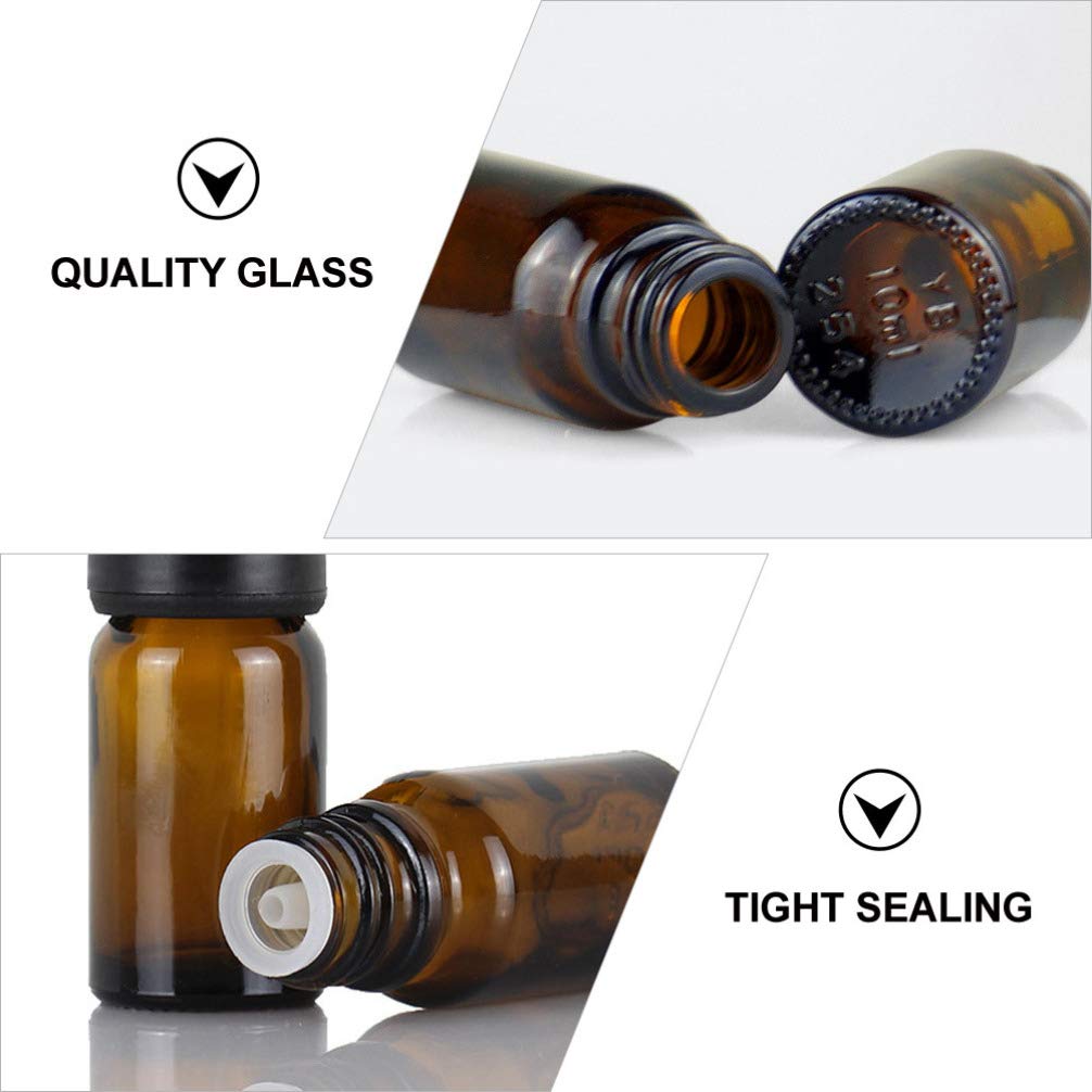 HEALLILY 20 Pack Amber Glass Essential Oil Bottles with Dropper - 5ml Empty Cosmetic Bottles for DIY Essential Oils, Perfume, Makeup & Skincare - Perfect for Aromatherapy, Travel & Gift Packaging