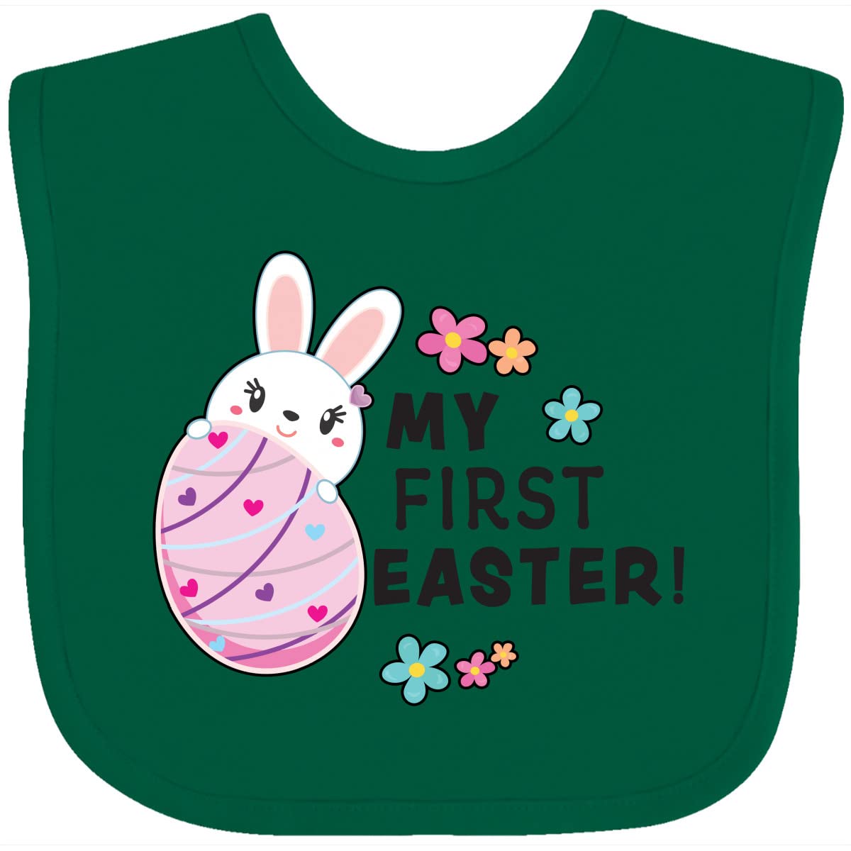 My First Easter with Bunny Behind Egg Baby Bib - Adorable Easter Outfit for Infants - Perfect for Easter Photos, Family Gatherings & Baby's First Easter Celebration