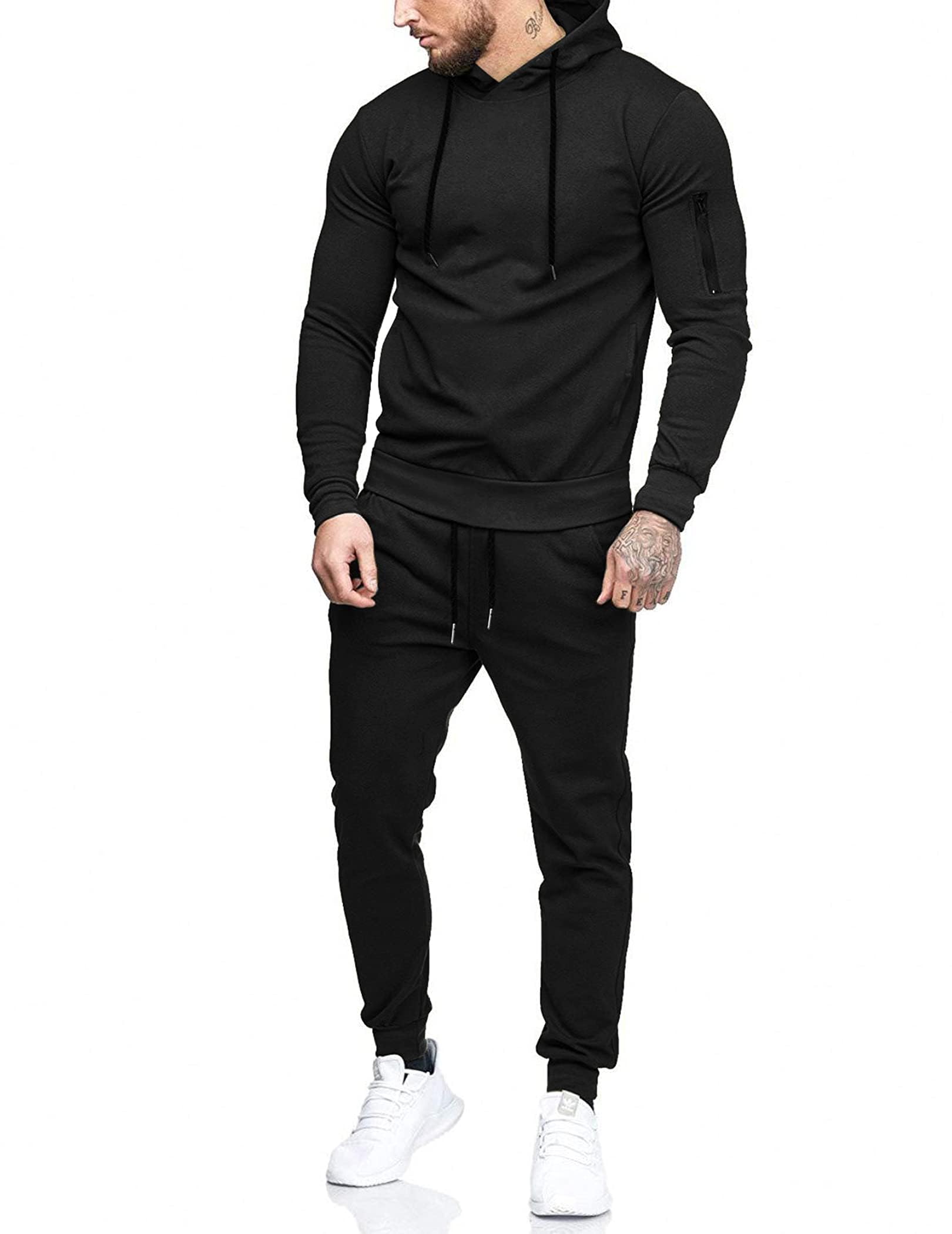 COOFANDY Men's 2 Piece Hooded Tracksuit Set - Athletic Sweatsuit for Running, Jogging & Gym Workouts | Casual Sportswear for Men | Perfect for Workouts, Training & Lounge Wear