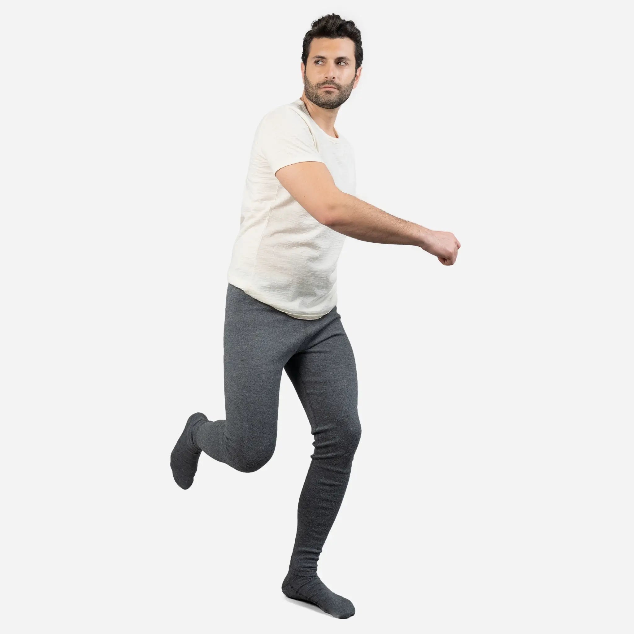 Men's Alpaca Wool Leggings - 420 Midweight Thermal Base Layer for Hiking, Skiing & Winter Outdoor Activities