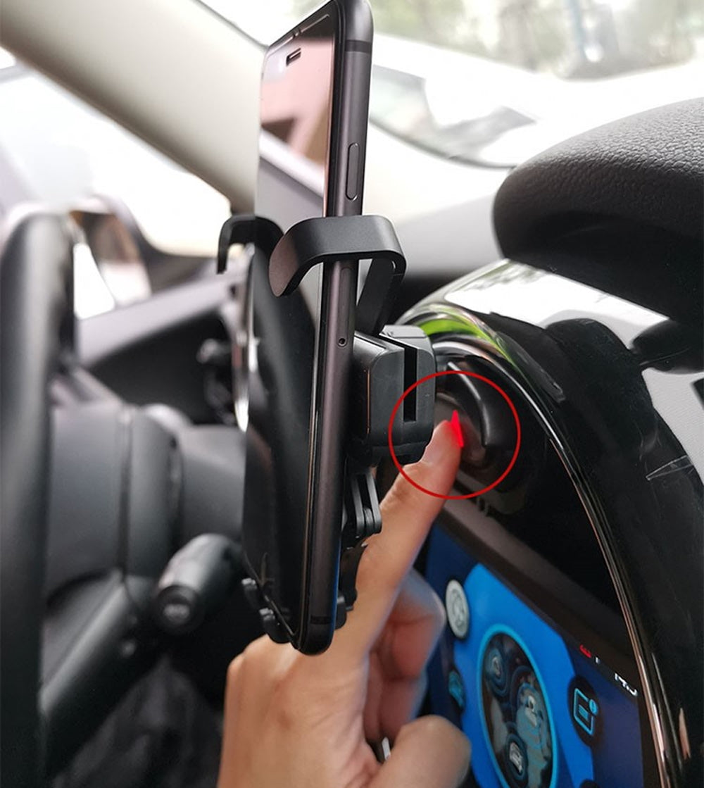 Universal Dashboard Phone Mount for MINI Cooper F55 F56 F60 - Clip On Gravity Holder for Secure Hands-Free Navigation & Driving - Perfect for Road Trips & Daily Commutes