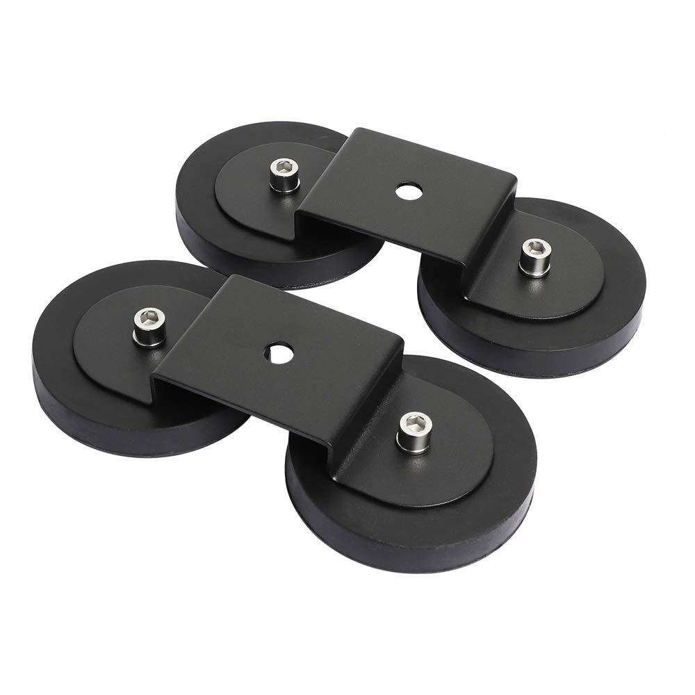 Exzeit Heavy Duty Magnetic Base for LED Work Light & Light Bar - Strong Magnet Mounting Bracket with Protective Rubber for Off-Road, Truck, Jeep Lighting (2-Pack) - Perfect for Night Driving, Camping & Emergency Repairs