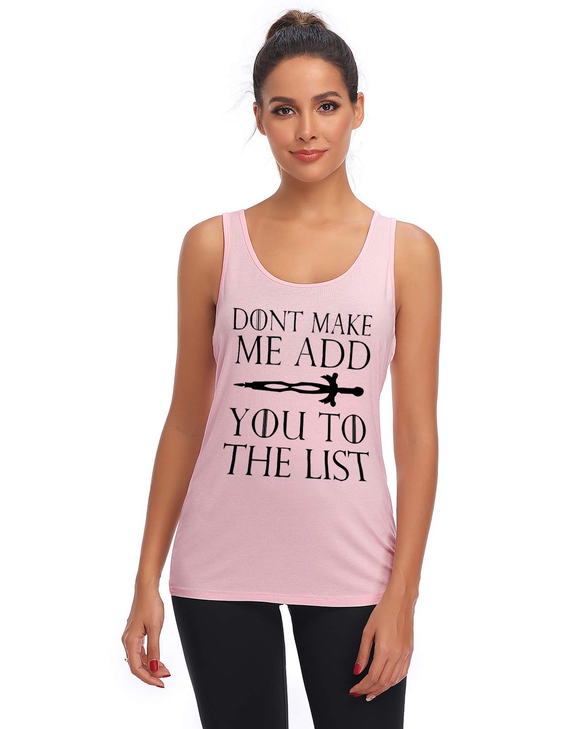 FANNOO Women's Workout Muscle Tank Tops - Game of Thrones Inspired Gym Shirts with Funny Sayings | Sleeveless Fitness Apparel for Running, Yoga & Weight Training