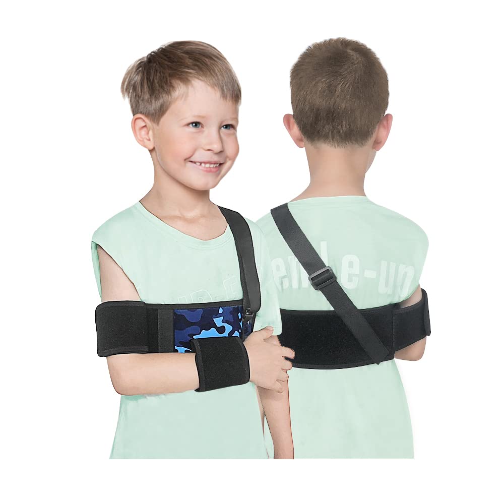 Mybow Kids Shoulder Immobilizer Sling - Adjustable Child Arm Sling with Waist Strap for Broken Collarbone, Clavicle & Shoulder Injuries | Rotator Cuff Surgery Support Brace for Toddlers | Perfect for Post-Surgery Recovery, Sports Injuries & Daily Comfort