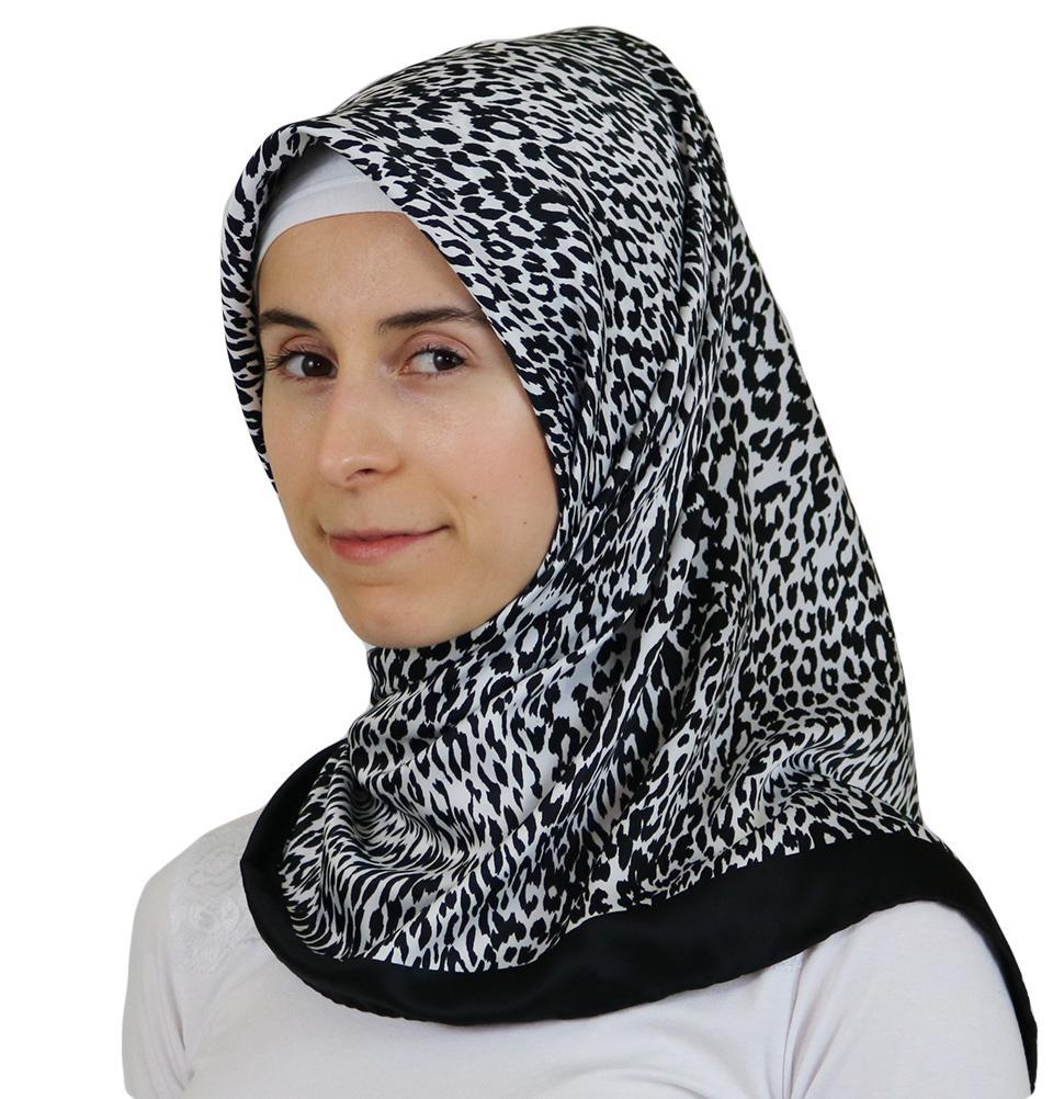 Aker Satin Square Hijab Scarf 5005 914 Black - Soft Muslim Headscarf for Women, Breathable Prayer Shawl - Perfect for Daily Wear, Work, and Special Occasions