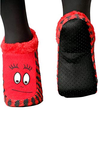BRATS N BEAUTY® Warm Knitted Slipper Socks for Kids - Soft Rubber Sole Winter Booties for Boys & Girls (3-4 Years) - Cozy Indoor & Outdoor Wear for Playtime and Lounging