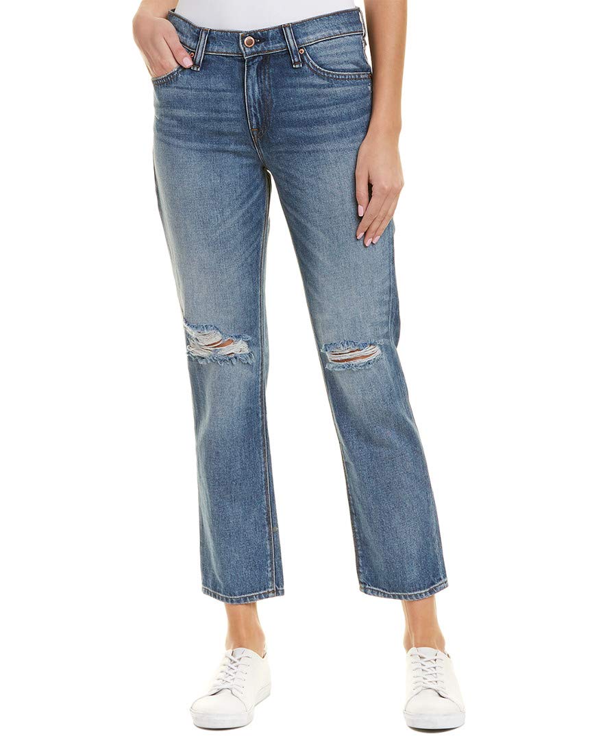 HUDSON Women's Jessi Relaxed Fit Cropped Boyfriend Jeans - High Waist Distressed Denim Pants for Casual Outfits & Weekend Wear