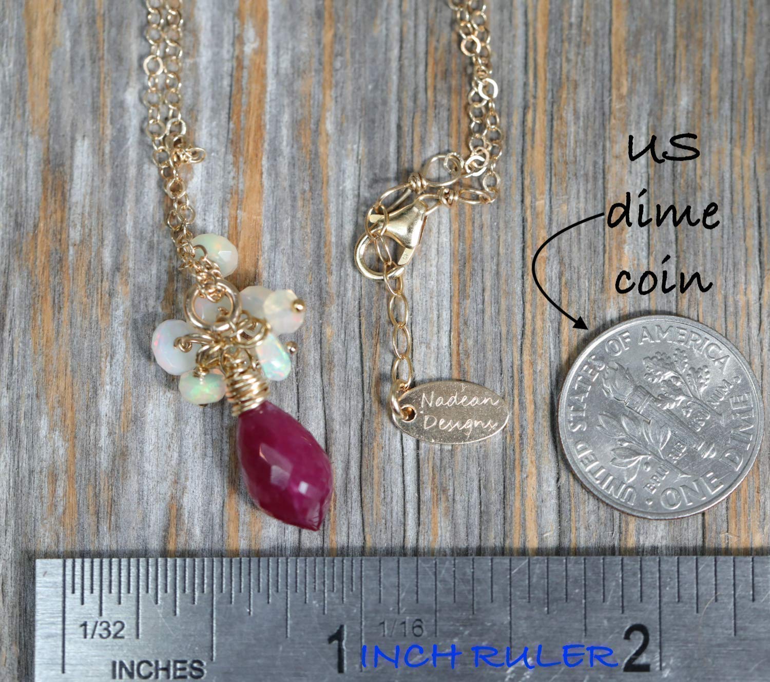 Genuine Ethiopian Opal & Ruby Teardrop Pendant Necklace for Women - October Birthstone Jewelry - Elegant Gift for Birthday, Anniversary & Special Occasions