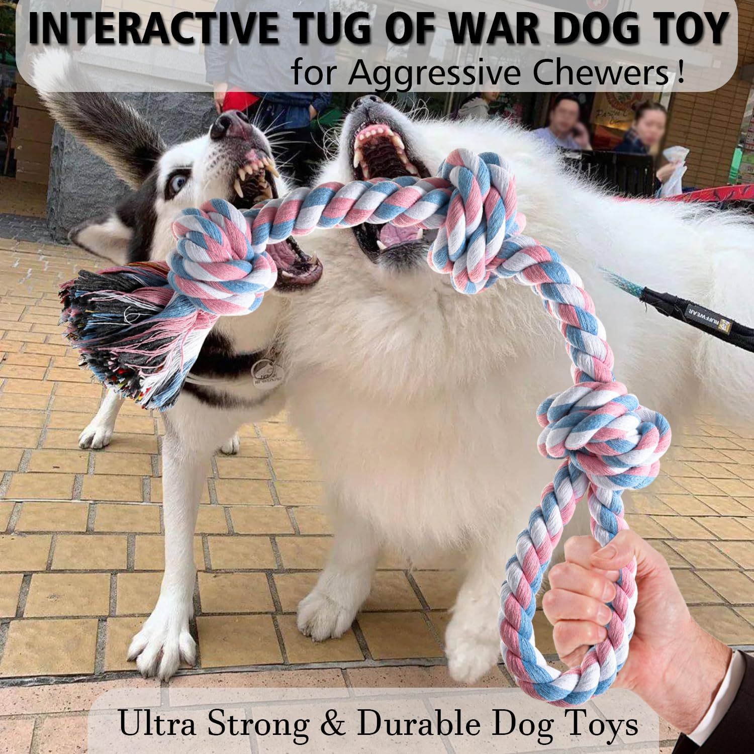 Indestructible Dog Rope Toys for Aggressive Chewers - Tough Puppy Chew Toys for Teething, Boredom & Dental Cleaning - Durable Tug of War Toy for Small to Large Breed Dogs | Perfect for Playtime, Training & Teeth Cleaning at Home or Outdoors