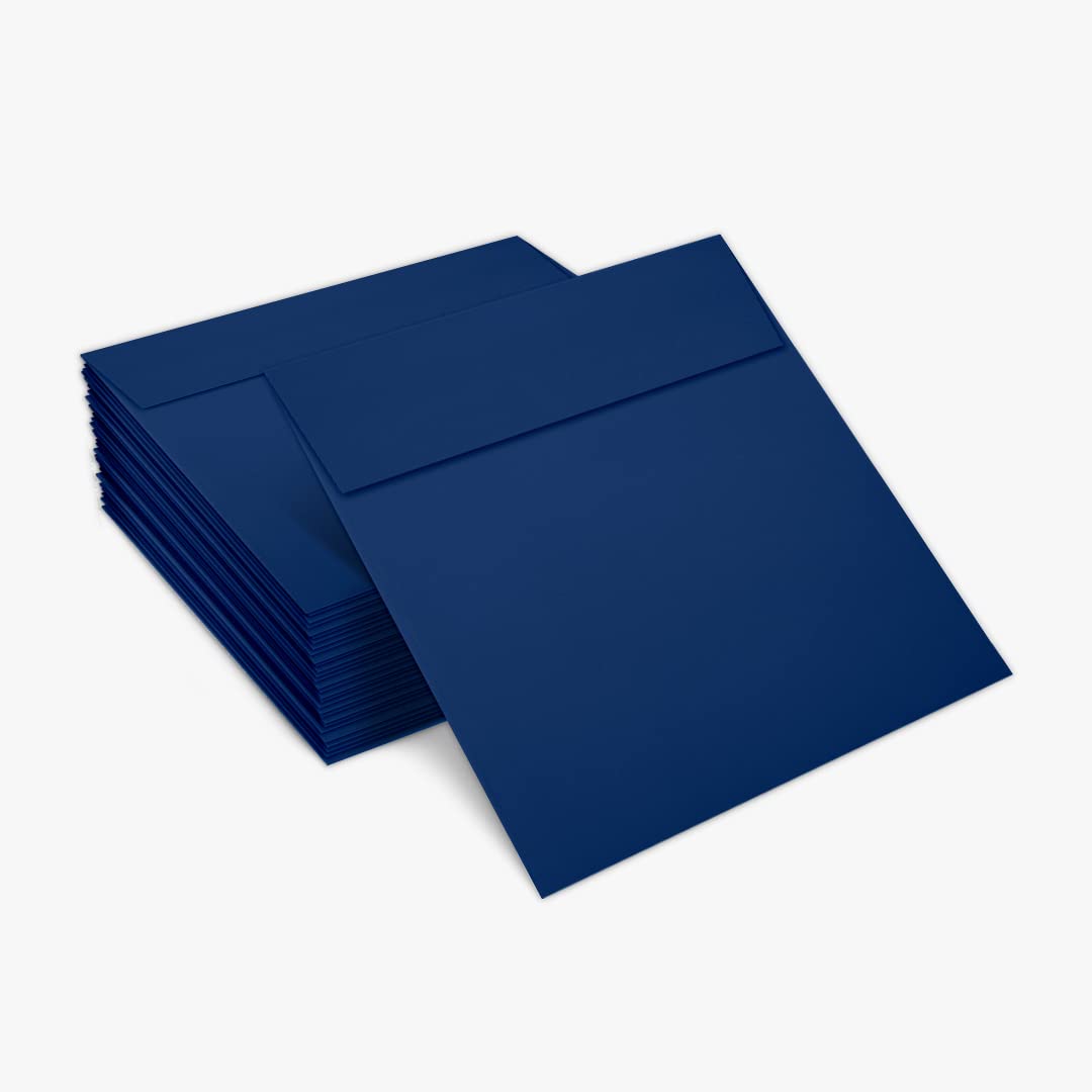 LUXPaper Premium Square Invitation Envelopes 6x6 Inches - Navy Blue Peel & Press Sealing - 80lb Text Weight (Pack of 1,000) for Wedding Invitations, Greeting Cards & Business Stationery