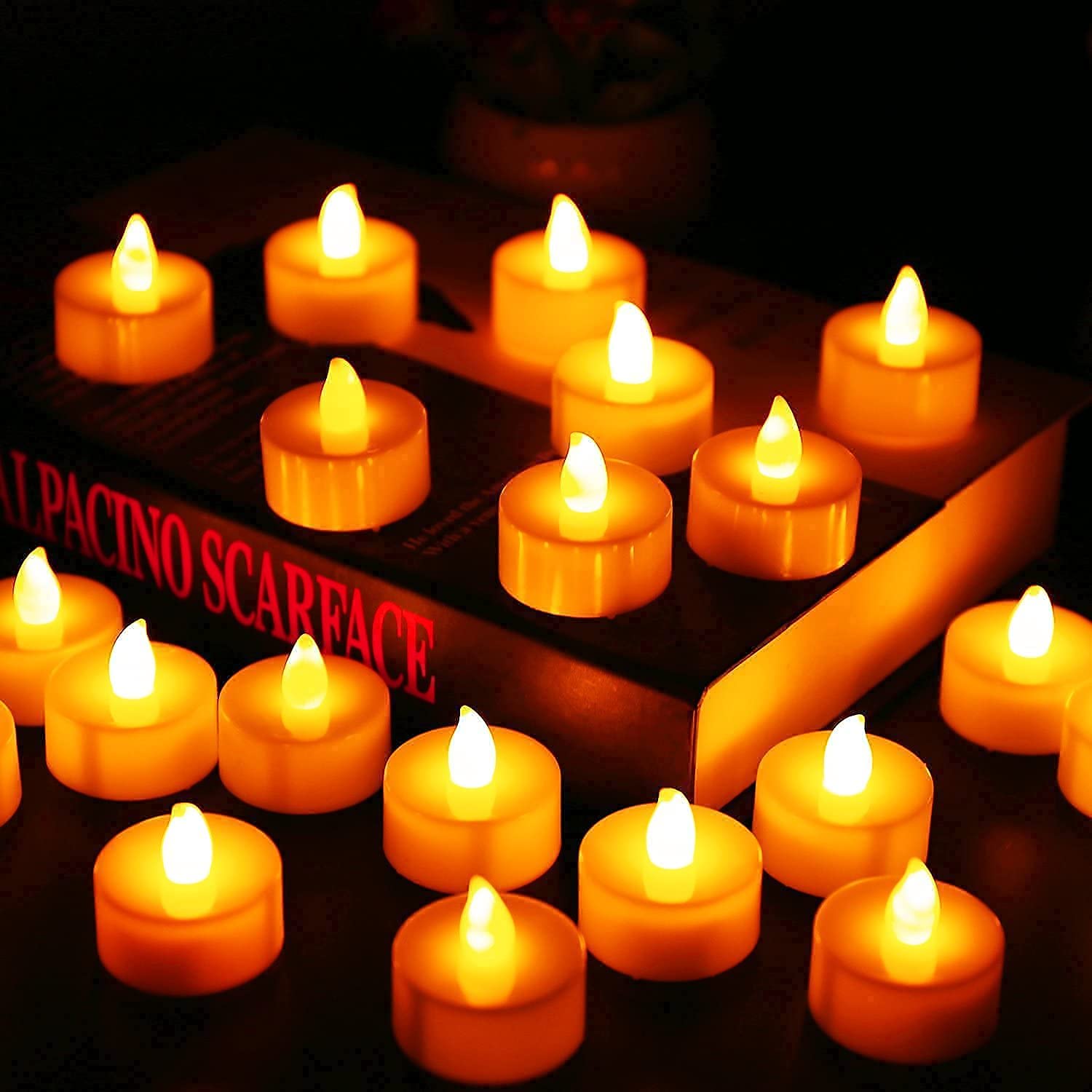 Flameless LED Tea Light Candles - Battery Operated Wedding & Party Decorations - Set of 24 (2 Packs of 12) - Perfect for Romantic Dinners, Weddings, Home Decor, and Holiday Centerpieces