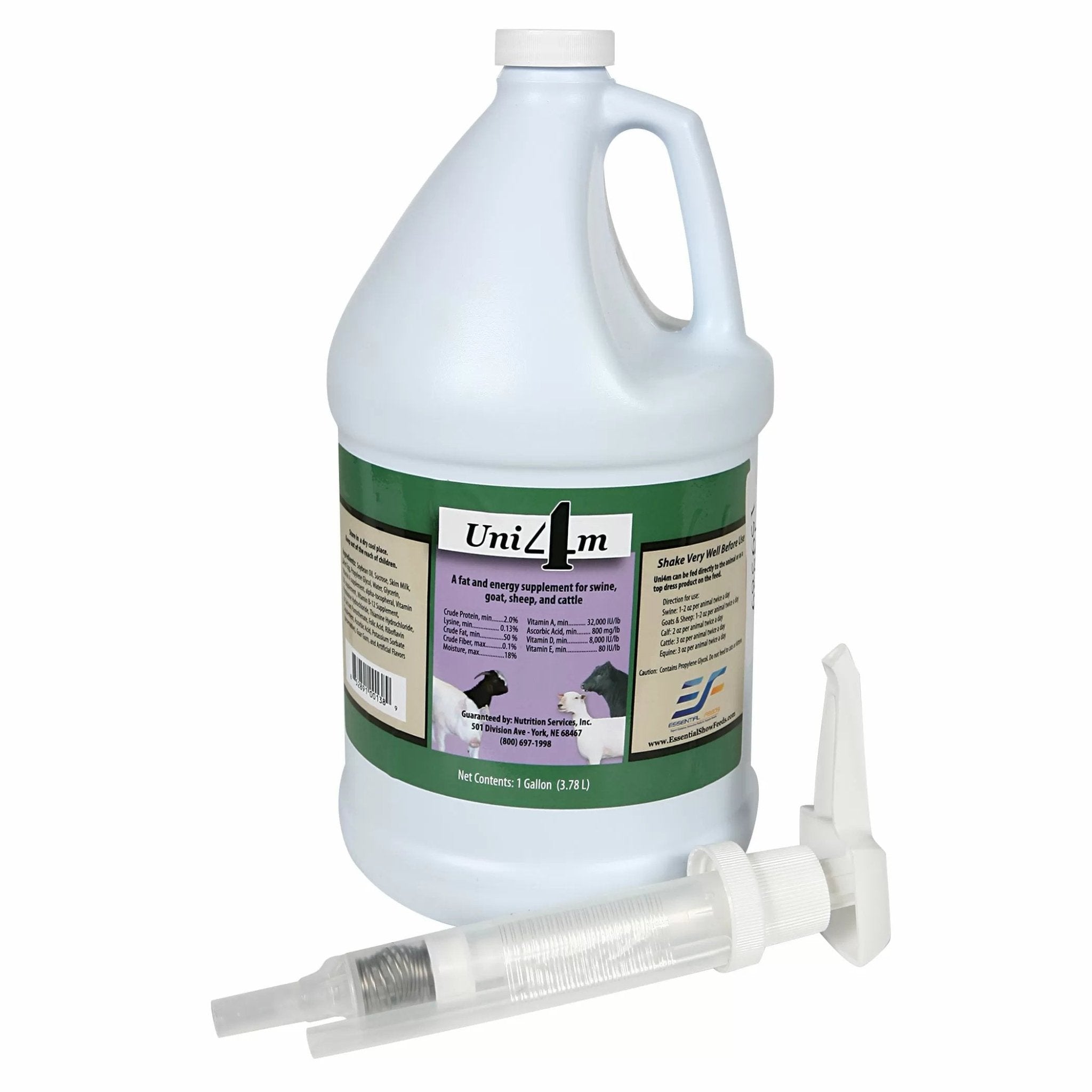 Essential Feeds Uni4m 1 Gallon Water Bottle - BPA-Free, Leak-Proof for Gym, Hiking & Outdoor Activities