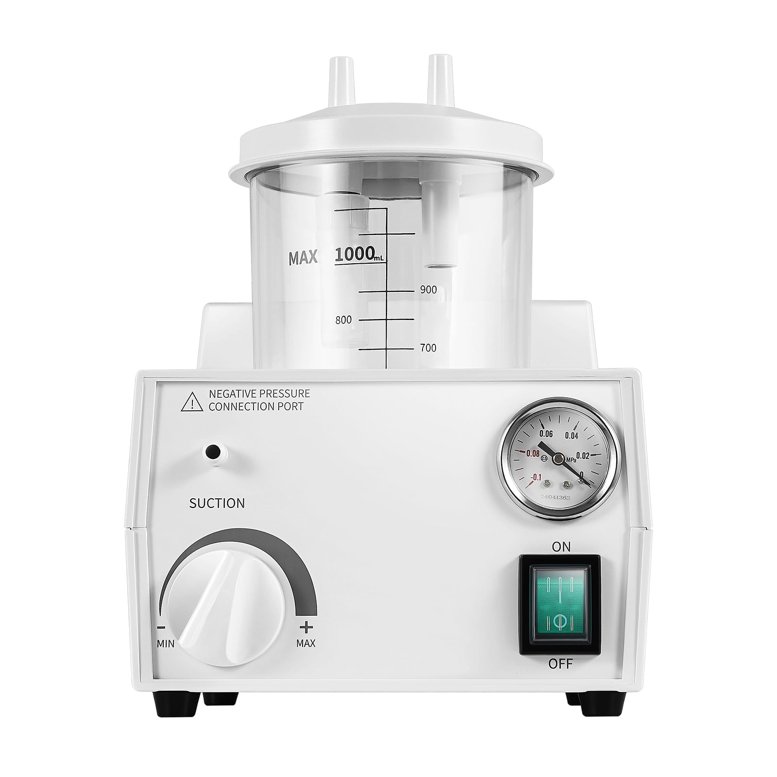 Portable Vacuum Suction Unit - 1000mL Veterinary Suction Machine for Home & Clinic Use - Compact 7.71x9.25x9.57in White Medical Device - Ideal for Pet Care, Wound Drainage & Emergency Situations