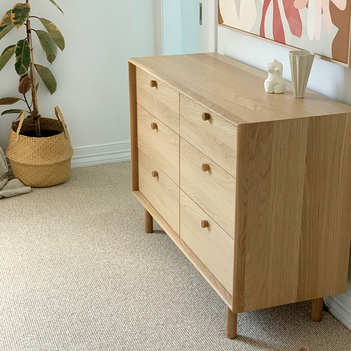 Koto 6-Drawer Chest - Modern Wooden Dresser for Bedroom & Living Room Storage | Perfect for Organizing Clothes, Linens, and Home Essentials
