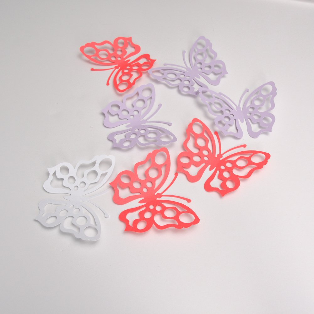 Beautiful Butterfly Wall Stickers for Bedroom Decor - Red, Lilac & White Butterfly Decals | Perfect for Nursery, Kids Room & Home Wall Art