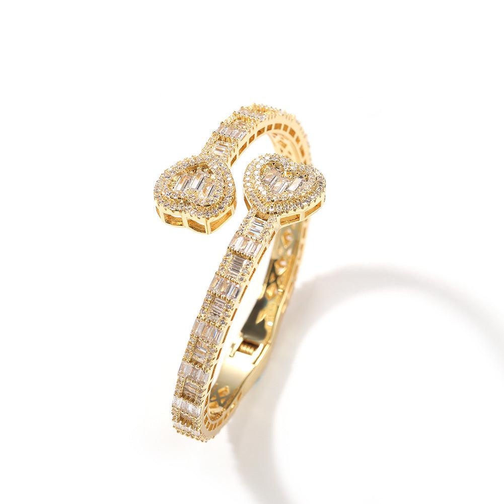 Geometric Diamond Love Spring Buckle Bracelet for Women - Elegant Fashion Jewelry Gift for Valentine's Day, Anniversary & Special Occasions
