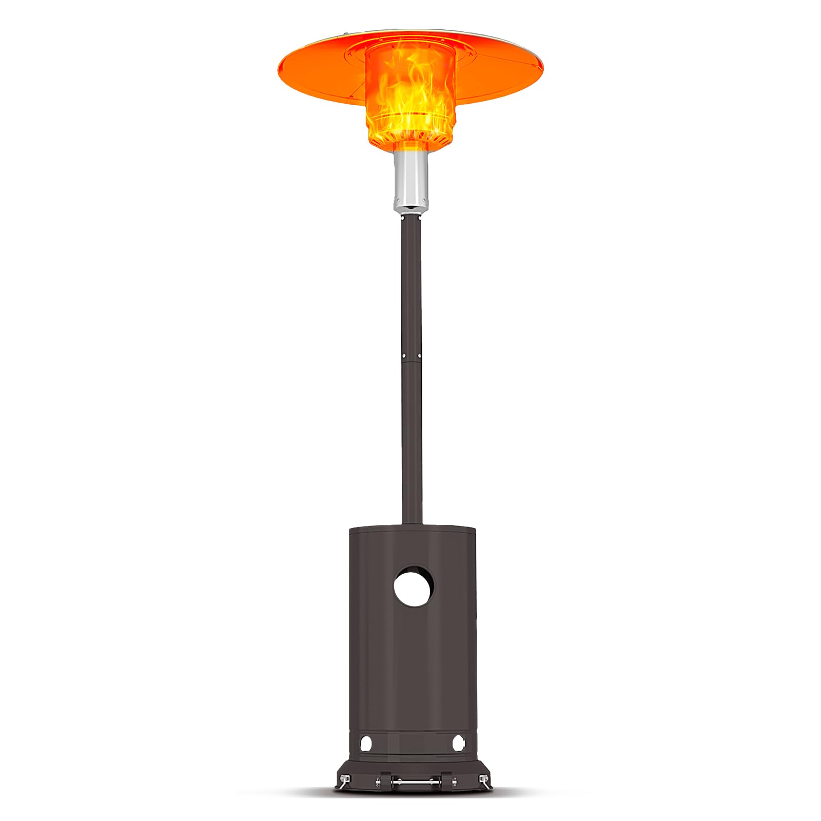 48,000 BTU Stainless Steel Propane Patio Heater with Wheels - Outdoor Heater for Backyard, Garden, Patio, Porch & Pool - Bronze Finish - Perfect for Cold Evenings, Outdoor Dining & Entertainment