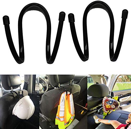 Flexible Over The Seat Hard Hat Rack Holder - Expandable Coat Hanger Organizer - Universal Drying Rack for Kitchen, Bathroom & Entryway Storage - Perfect for Hanging Hats, Caps, Mugs, Coats & Helmets - Space Saving Solution for Small Homes & Dorms - 2 Pack