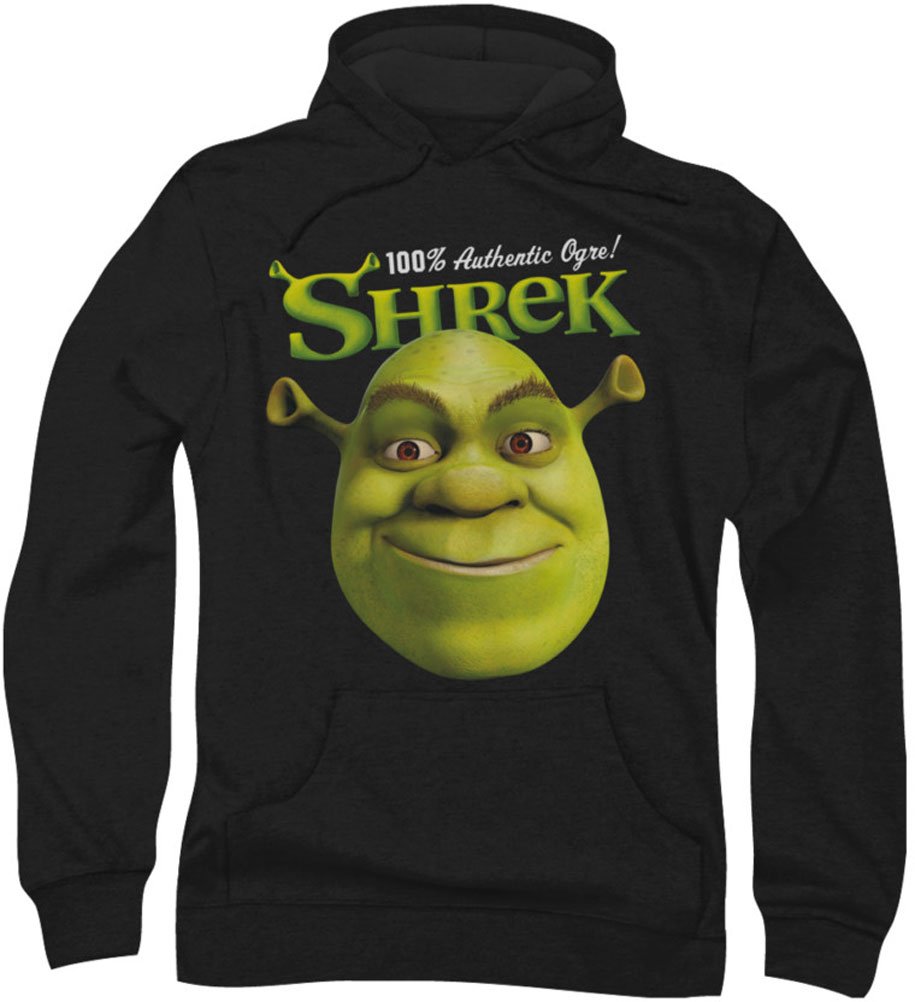 Shrek Men's Authentic Black Hoodie - Small Size | Comfortable & Stylish for Casual Wear, Cosplay, and Movie Fans
