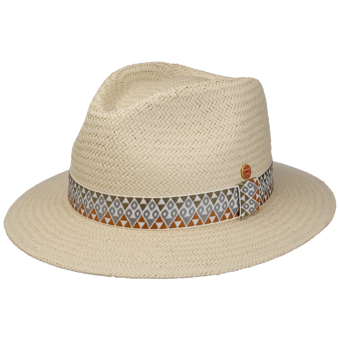 Stylish Mayser Mathis Color Band Straw Hat for Women - Summer Beach, Garden Party & Outdoor Fashion Accessory