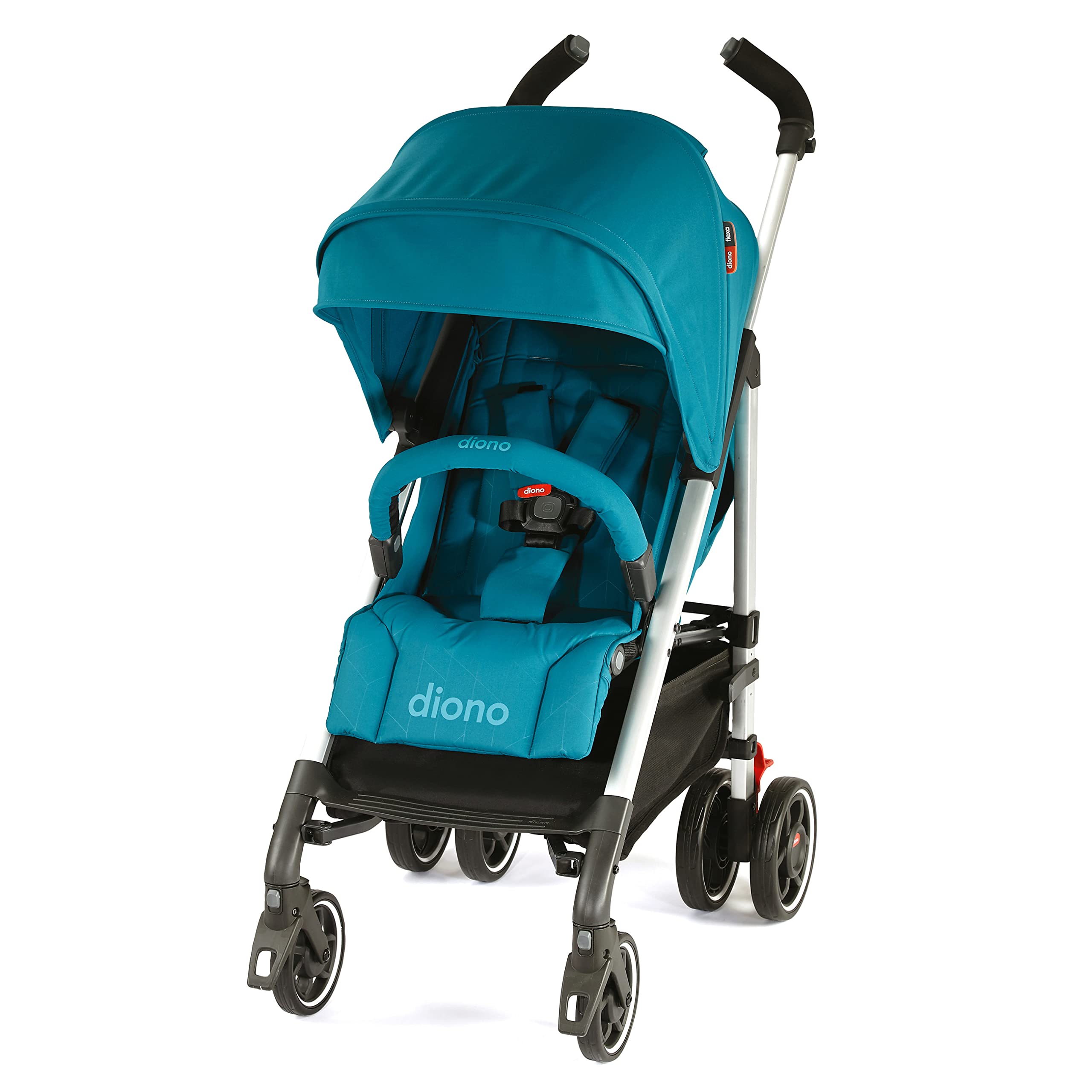 Diono Flexa Lightweight Umbrella Stroller for Infants to Toddlers - Compact Fold, Adjustable Canopy & Large Storage Basket, Blue Turquoise | Perfect for Travel, Shopping & Everyday Use