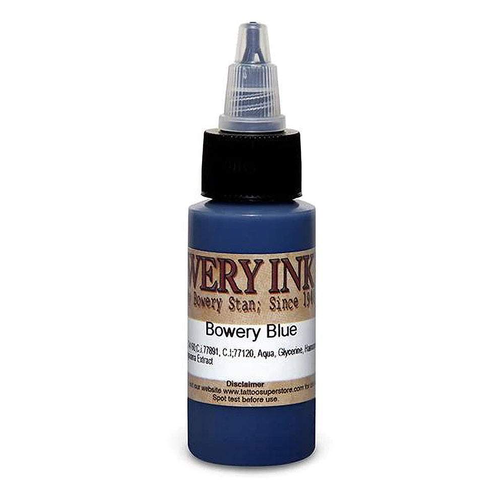 Blue Bowery Artist Series Intenze Tattoo Ink - 1oz Bottle for Professional Tattoo Artists & Body Art Enthusiasts