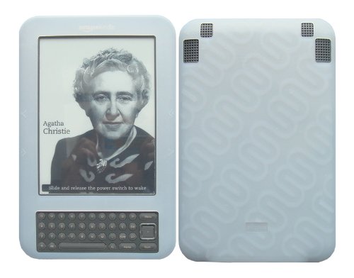 Premium White Silicone Skin Cover Case with Screen Protector for Amazon Kindle Wireless Reader (3G/WiFi Model) - Perfect for Reading, Travel & Daily Protection