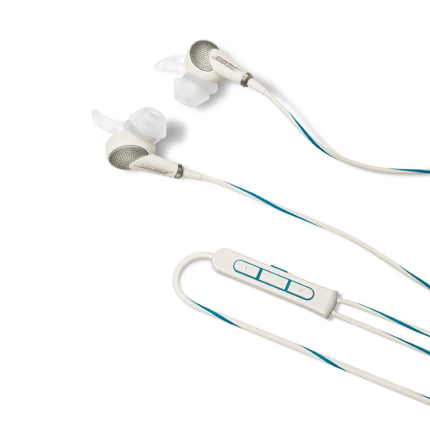 Bose QuietComfort 20 Noise Cancelling Headphones for iPhone & iPad - Wireless Bluetooth Earbuds with Mic, Comfort Fit & Long Battery Life - Perfect for Travel, Commuting & Office Use (White)