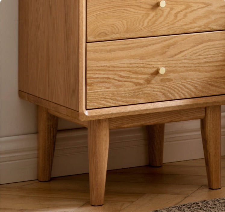 Solid Wood Nightstand - Beech or Oak Bedside Table for Bedroom, Modern & Rustic Home Decor, Durable and Stylish Storage Solution
