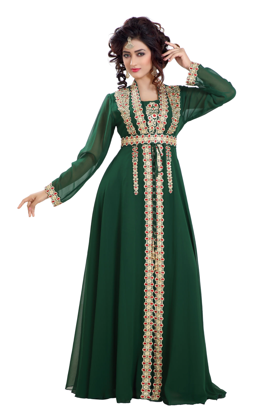 Elegant Designer Maxi Dress Robe Jalabiya – Flowy Long Abaya for Women | Perfect for Eid, Wedding & Special Occasions